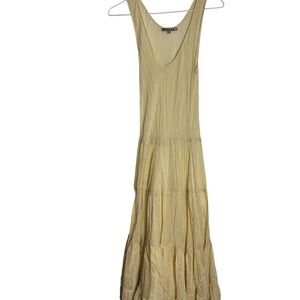 Biasa cream cotton tiered maxi dress full skirt
